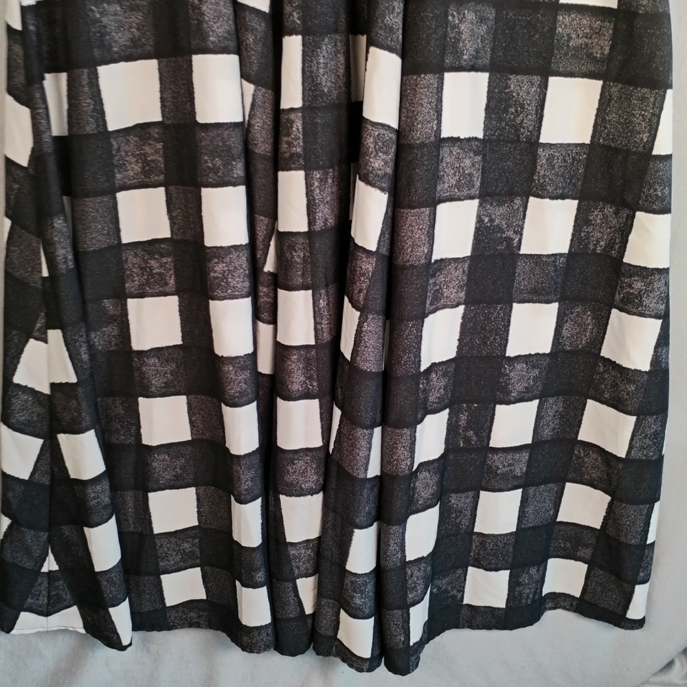 Cato Est. 1946 Black White Buffalo Check Plaid‎ Maxi Skirt Large Elastic Waist - Picture 6 of 8
